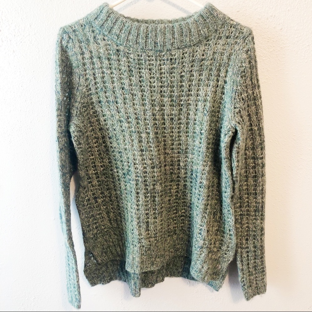 Anthropologie Field & Flower knit green sweater Md